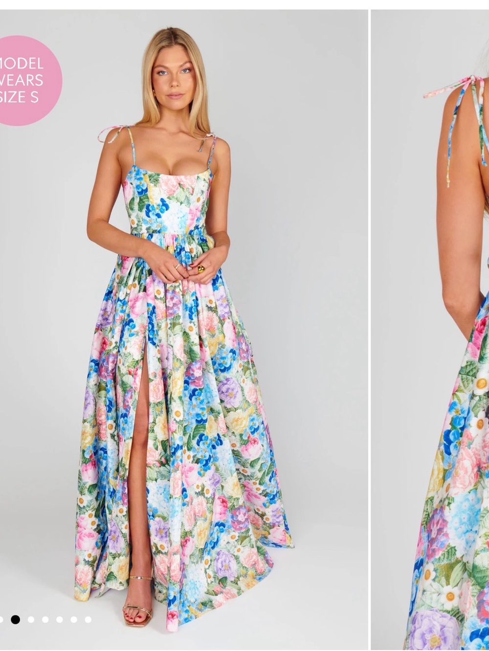Show Me Your MuMu Pastel Multi Floral Tie-Shoulder Maxi Dress